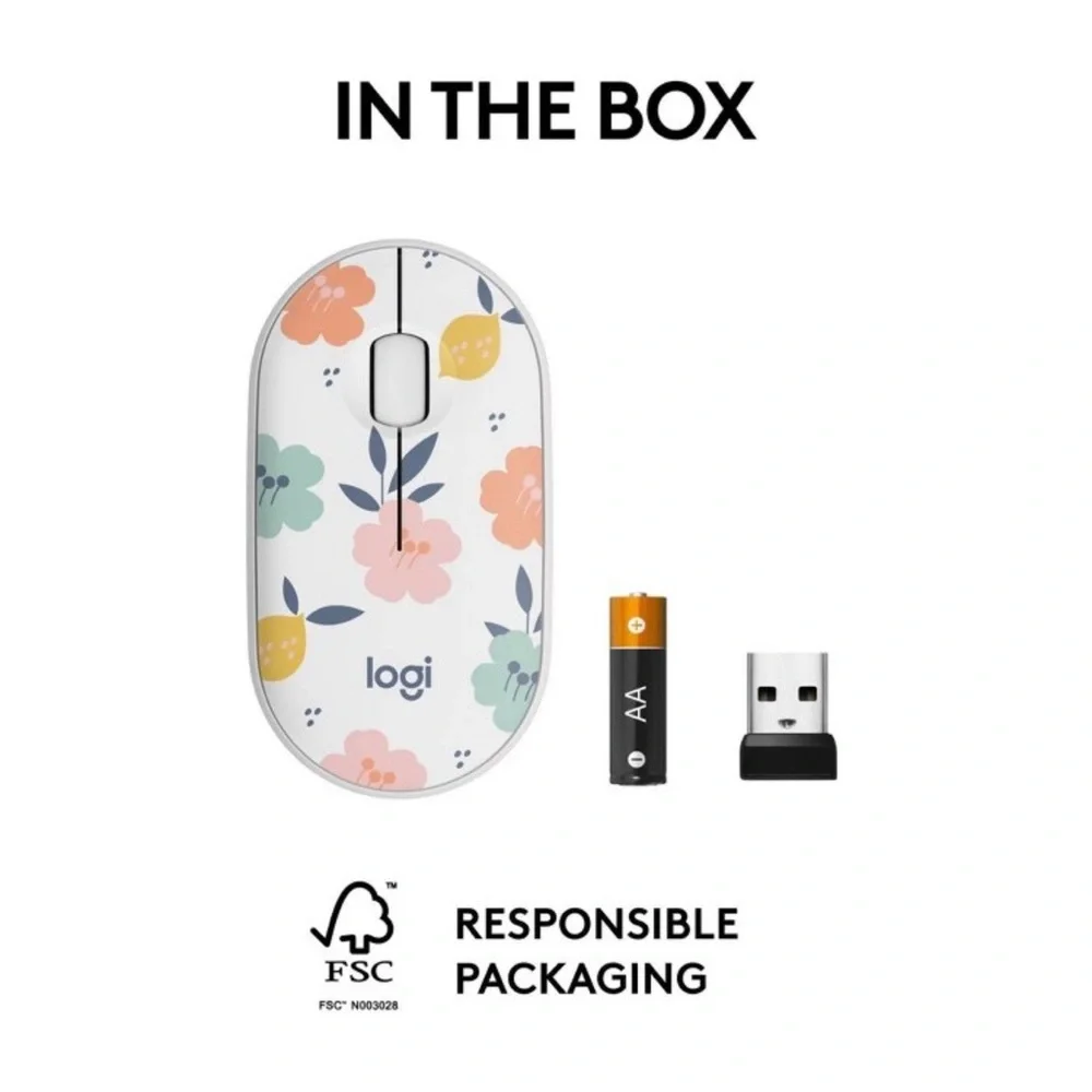 New Sealed Logitech M340‎ Wireless Mouse Floral Bouquets